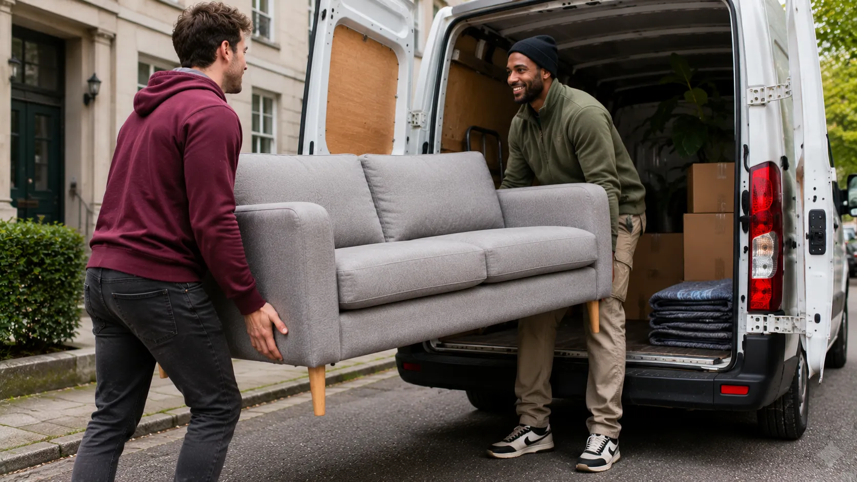 Frakte møbler i Askoy med varebil og hjelp til sofa, seng og møbeltransport