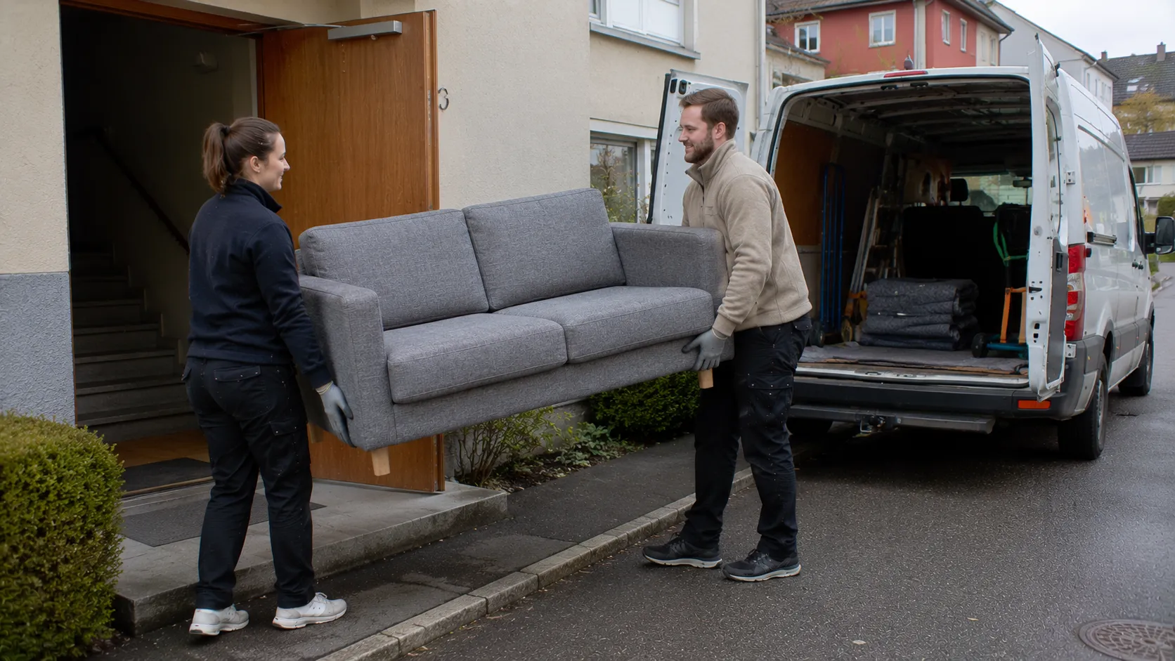 Frakte sofa i Askoy med bærehjelp, varebil og transport mellom adresser