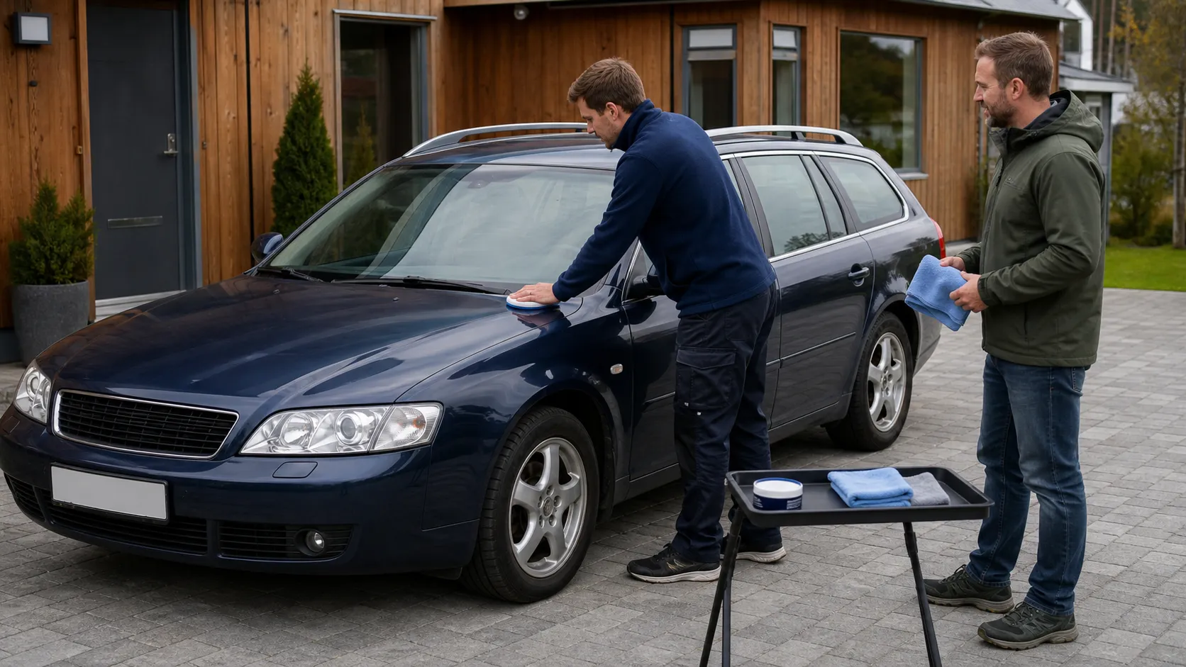 Hjelp med polering og voksing av bil i Grimstad