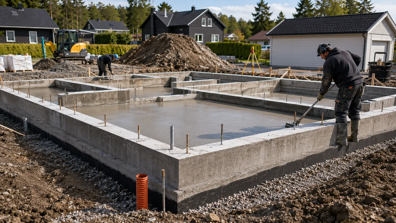Støpe fundament i Spydeberg