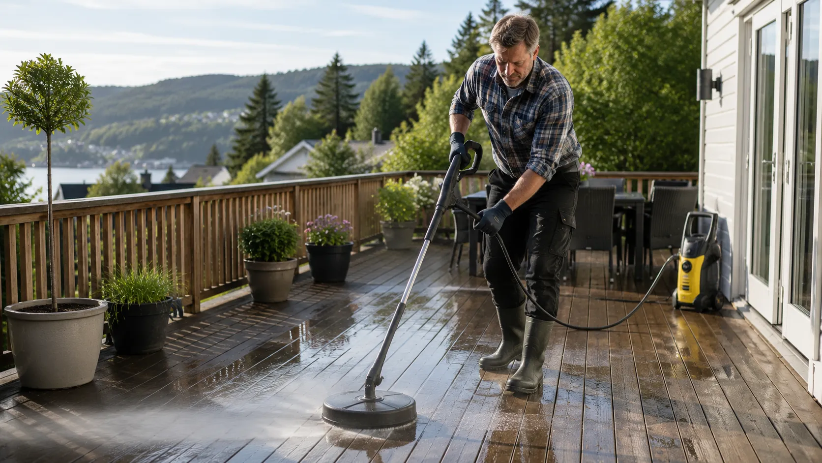 Terrassevask i Sandnes med rengjøring av terrasse og uteområde