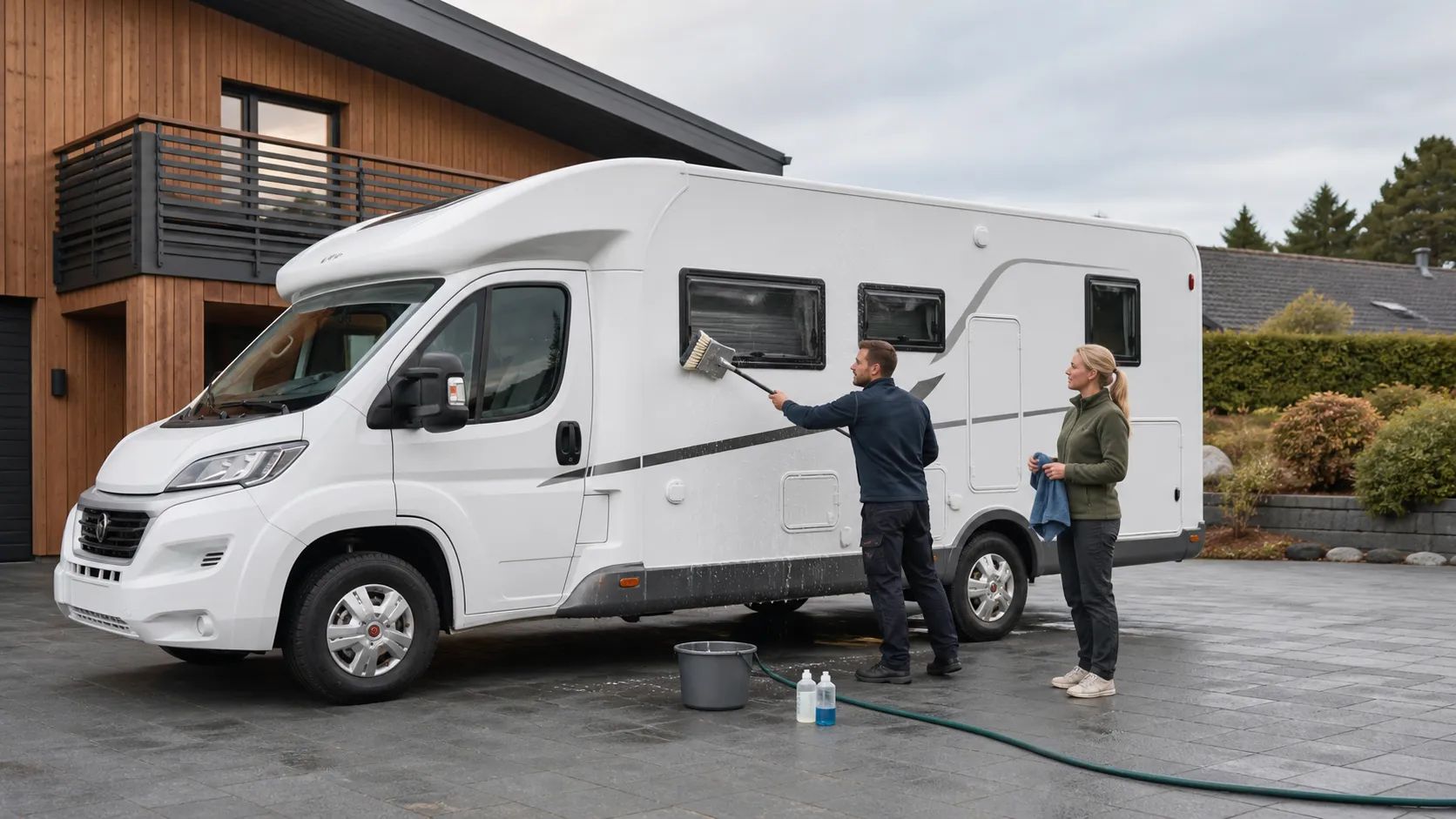 Hjelp med vask av campingbil og campingvogn i Risor